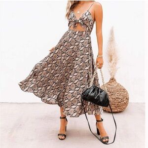 VICI Snakeskin Midi Dress